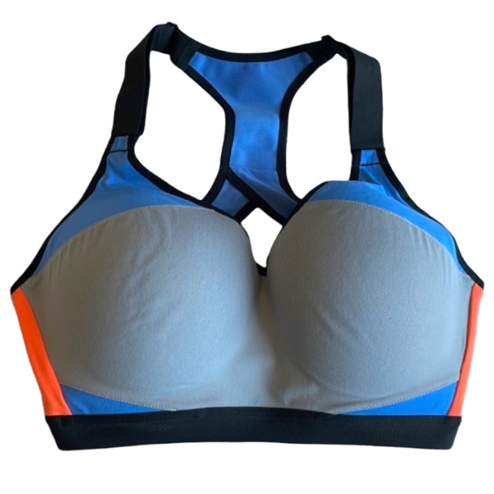 Victoria's Secret Blue, Gray & Orange Racerback Sports Bra